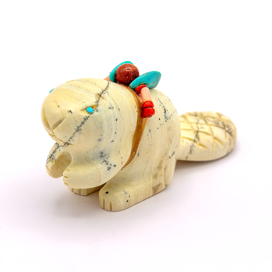 White Marble Beaver with Offering Bundle